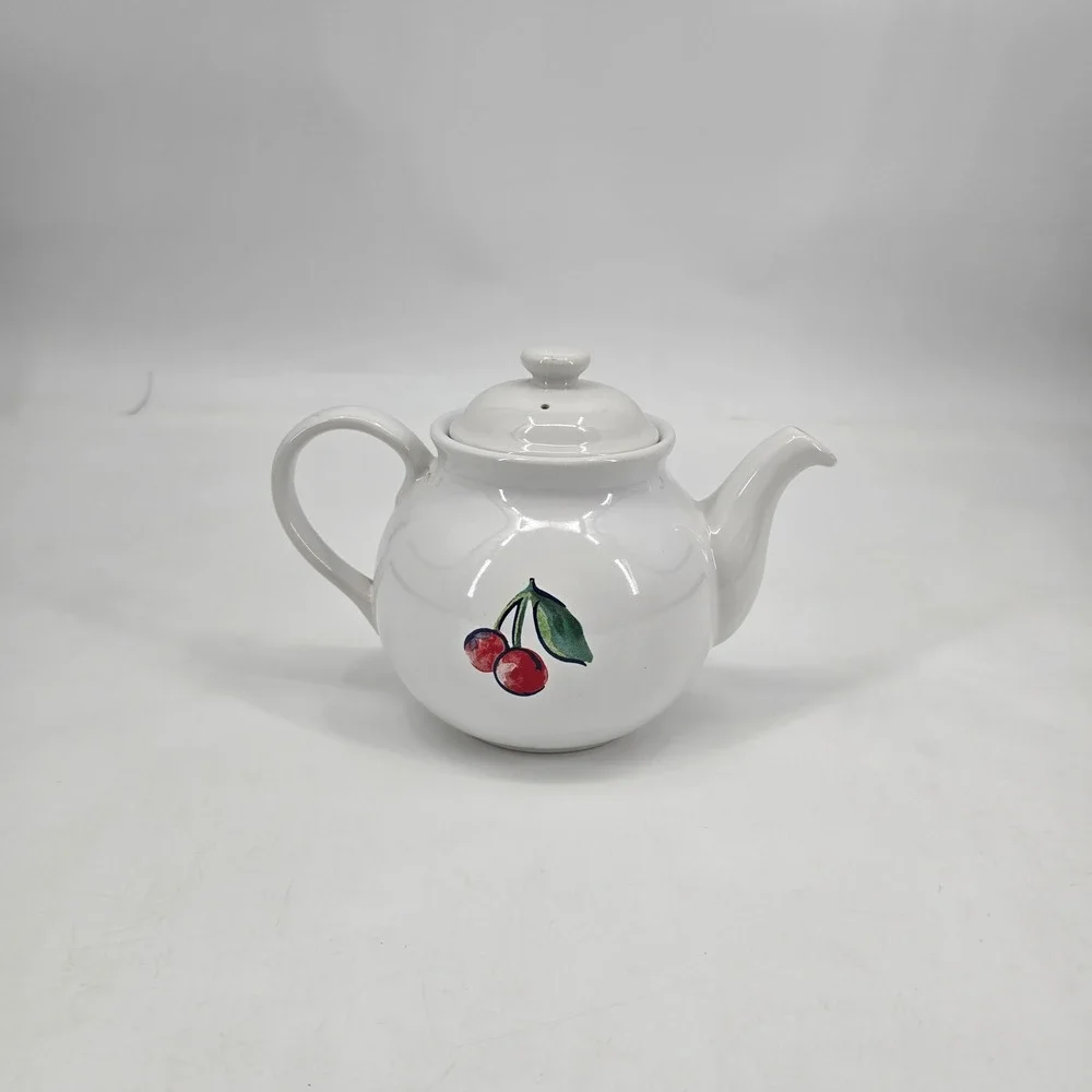 Corelle Coordinates Fruit Basket Cherry Stoneware Teapot Cottagecore Kitchen